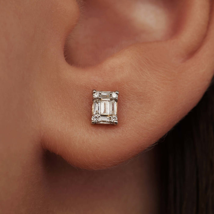 Isabel Bernard De La Paix Maxime Clous D'oreilles En Or 14 Carats Avec Diamant 0.19 Carat