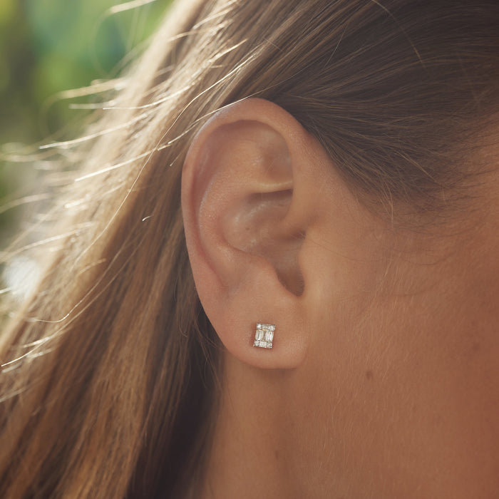 Isabel Bernard De La Paix Maxime Clous D'oreilles En Or 14 Carats Avec Diamant 0.19 Carat