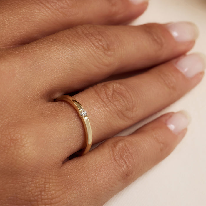 Isabel Bernard De La Paix Mia Bague En Or 14 Carats Avec Diamant 0.05 Carat