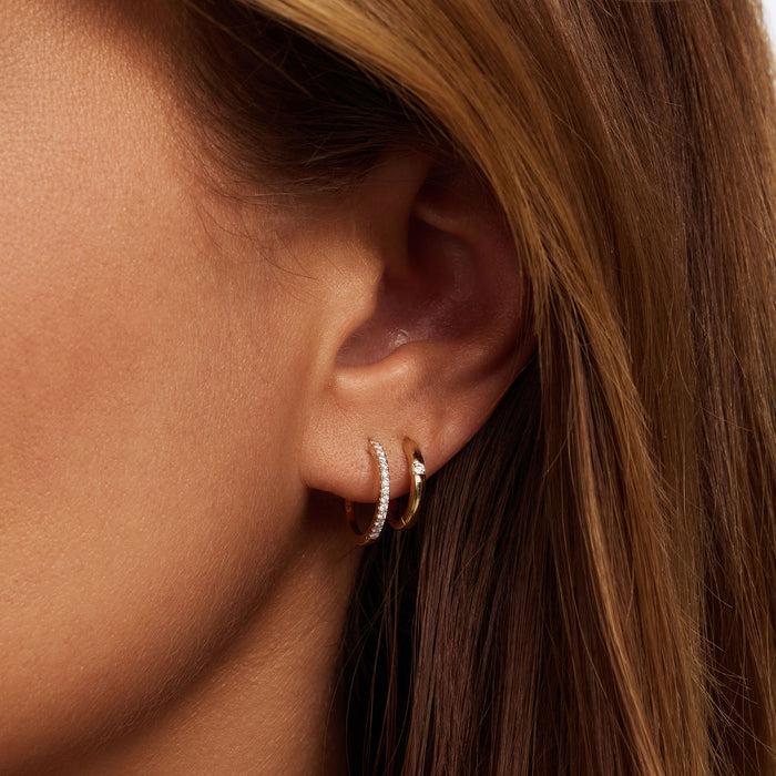 Isabel Bernard De La Paix Mia Boucles D'oreilles En Or 14 Carats Avec Diamant 0.06 Carat