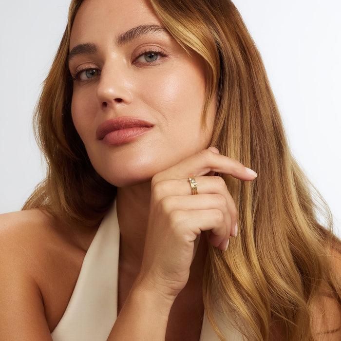 Isabel Bernard De La Paix Viviane Bague En Or 14 Carats Avec Diamant 0.09 Carat