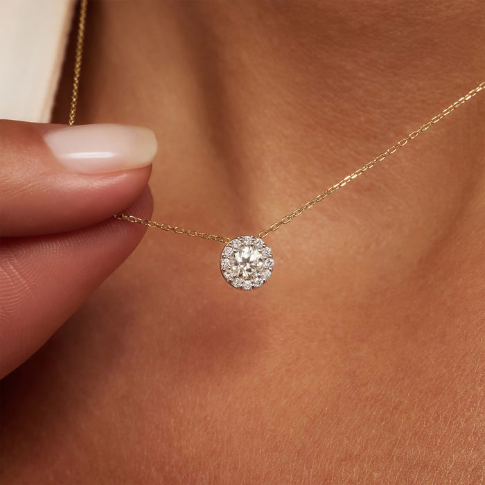 Isabel Bernard De La Paix Viviane Collier En Or 14 Carats Avec Diamant De 0.16 Carat