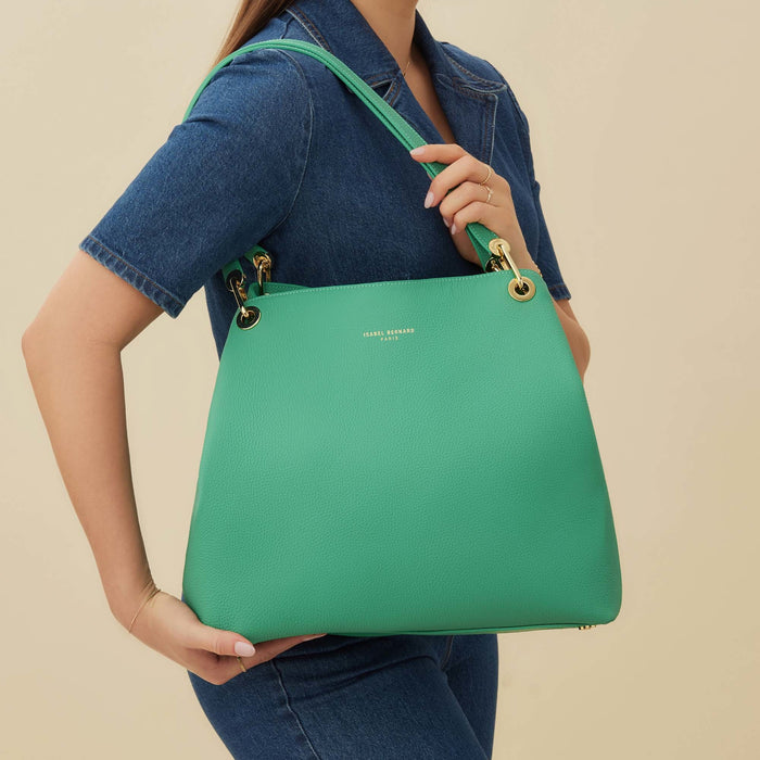 Isabel Bernard Femme Forte Annabelle Sac D'épaule En Cuir De Veau Vert