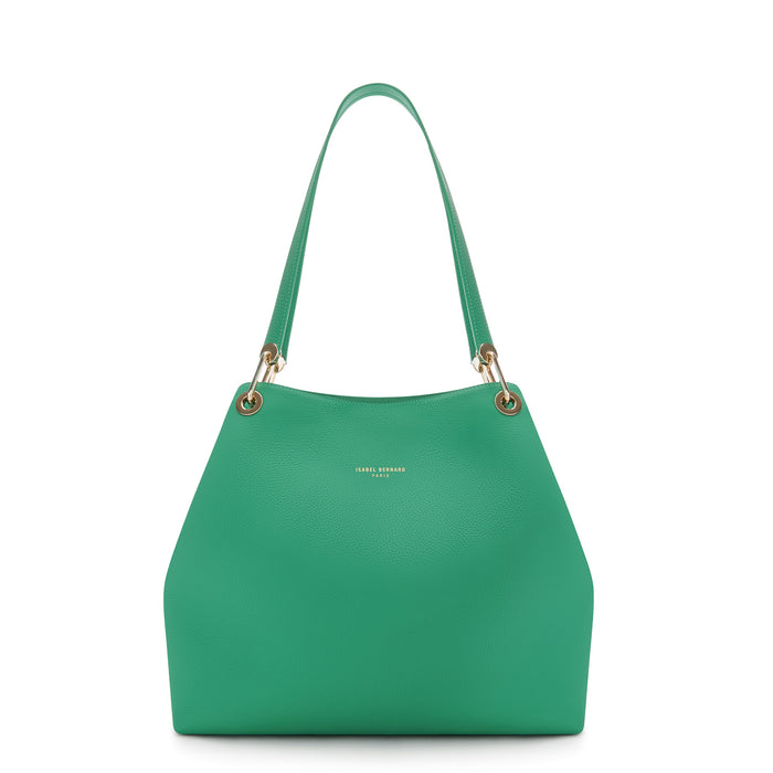 isabel bernard Femme Forte Annabelle sac d'épaule en cuir de veau vert