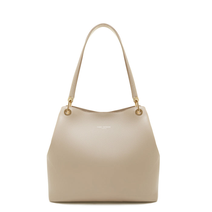 isabel bernard Femme Forte Annabelle sac d'épaule en cuir de veau taupe