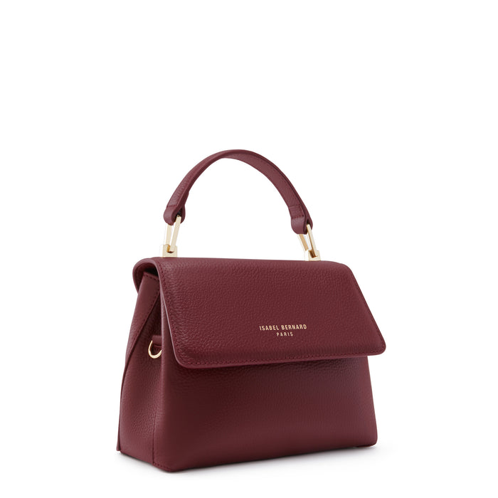 Isabel Bernard Femme Forte Heline Bordeaux Rouge Sac à Main En Cuir De Veau