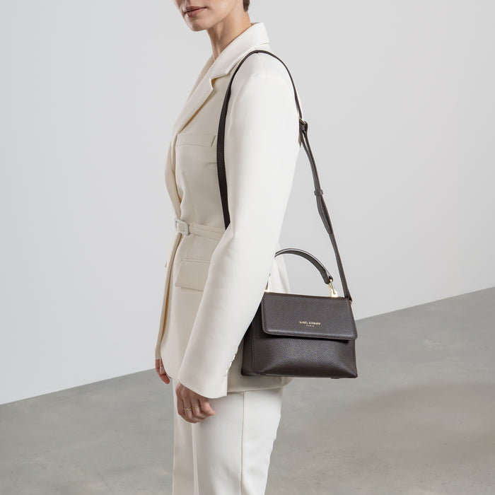 Isabel Bernard Femme Forte Heline Marron Sac à Main En Cuir De Veau