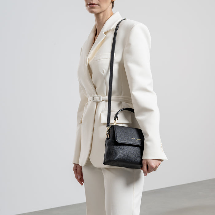 Isabel Bernard Femme Forte Heline Sac à Main En Cuir De Veau Noir