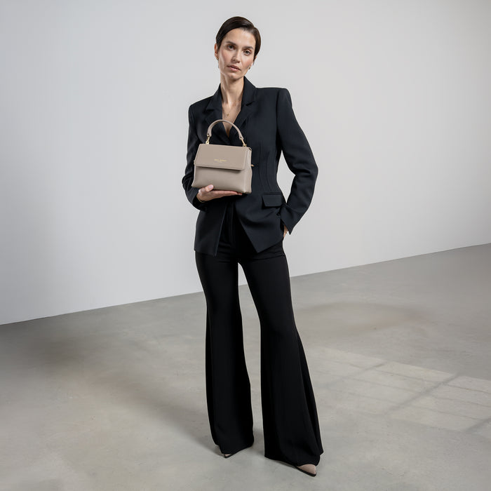 Isabel Bernard Femme Forte Heline Sac à Main En Cuir De Veau Taupe