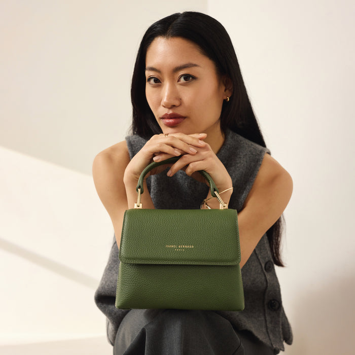 Isabel Bernard Femme Forte Heline Sac à Main En Cuir De Veau Vert