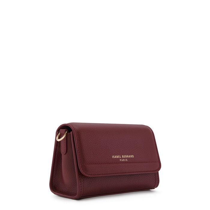 Isabel Bernard Femme Forte Kim Bordeaux Rouge Sac à Bandoulière En Cuir De Veau