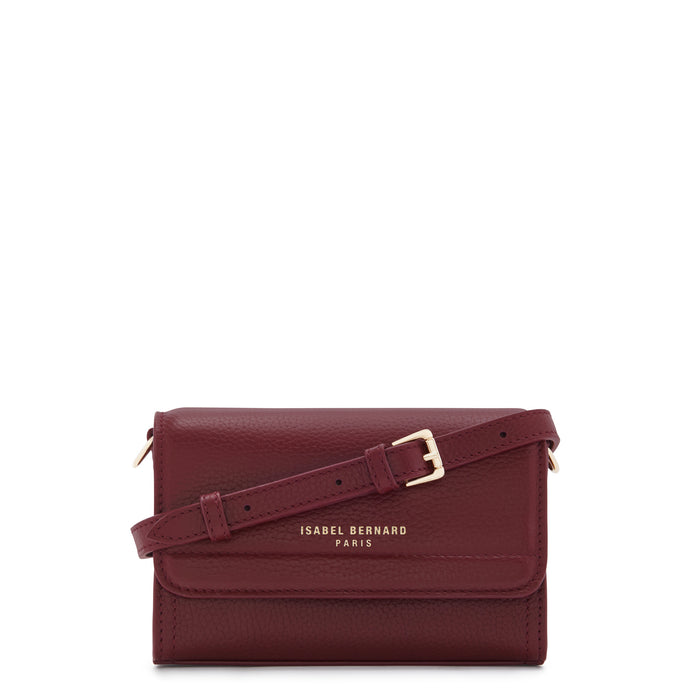 isabel bernard Femme Forte Kim bordeaux rouge sac à bandoulière en cuir de veau