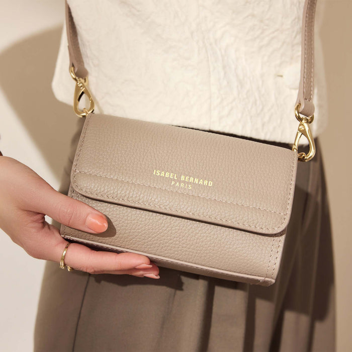 Isabel Bernard Femme Forte Kim Sac à Bandoulière En Cuir De Veau Taupe