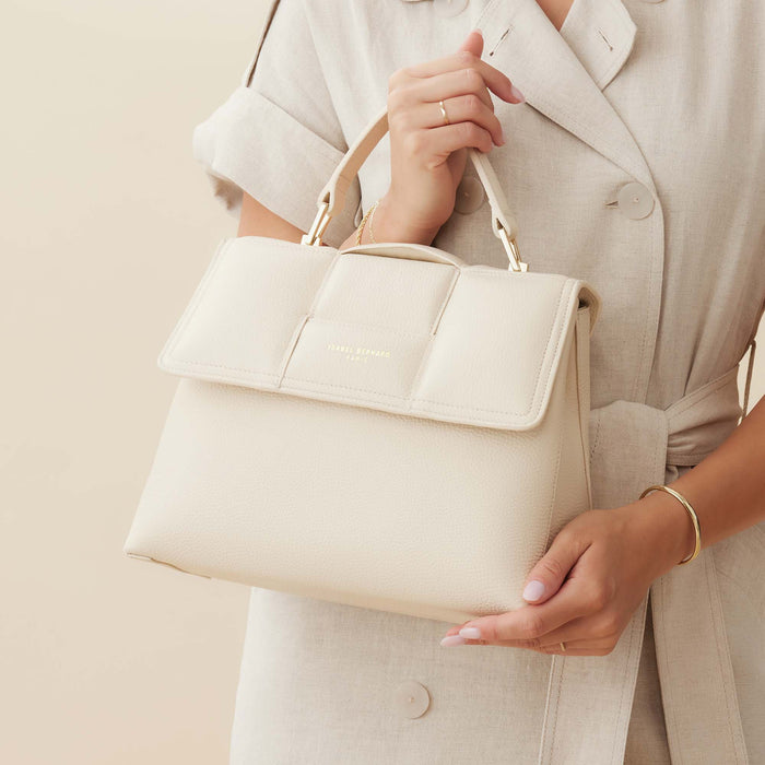 Isabel Bernard Femme Forte Lacy Sac à Main En Cuir De Veau Crème