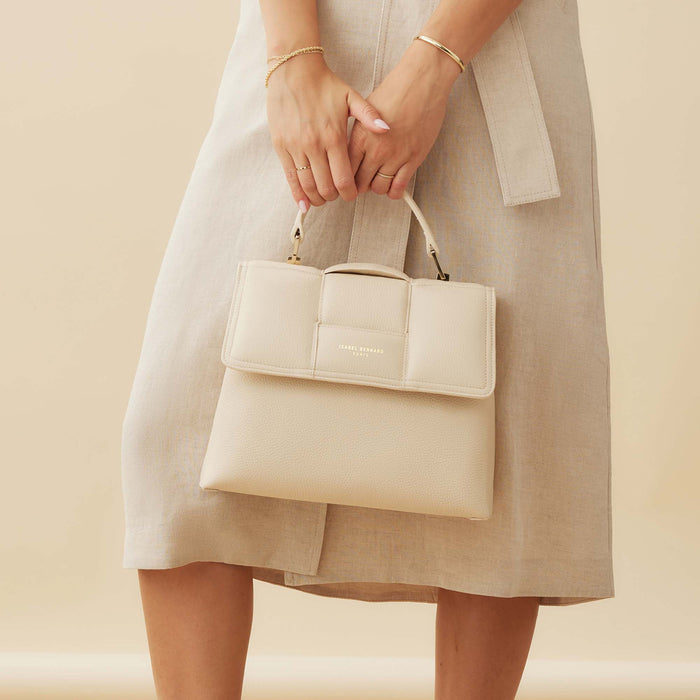 Isabel Bernard Femme Forte Lacy Sac à Main En Cuir De Veau Crème