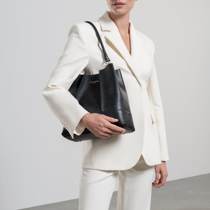 Isabel Bernard Femme Forte Macie Sac D'épaule En Cuir De Veau Noir