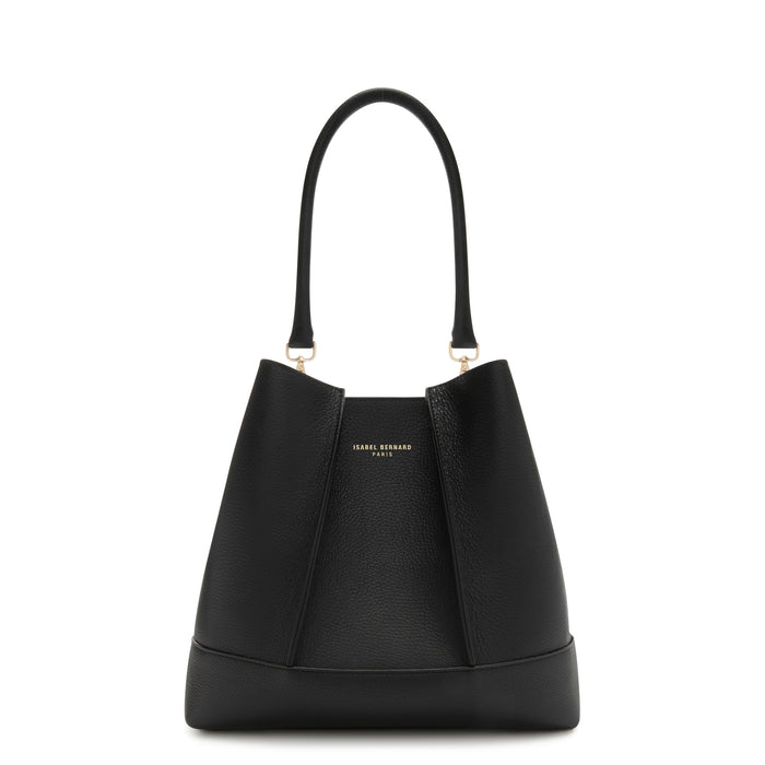 isabel bernard Femme Forte Macie sac d'épaule en cuir de veau noir