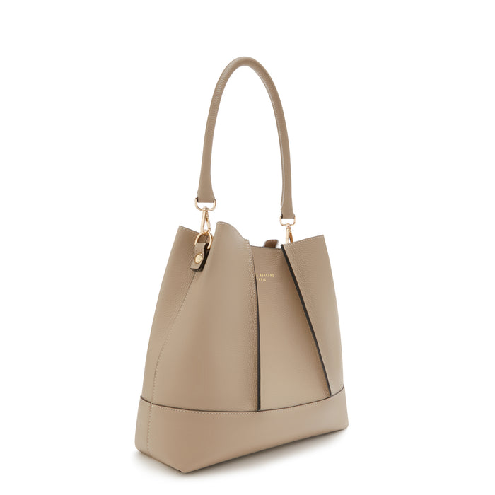 Isabel Bernard Femme Forte Macie Sac D'épaule En Cuir De Veau Taupe
