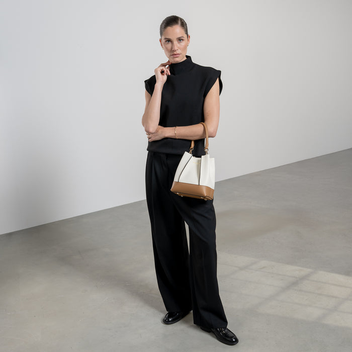 Isabel Bernard Femme Forte Minette Sac à Main En Cuir De Veau Crème