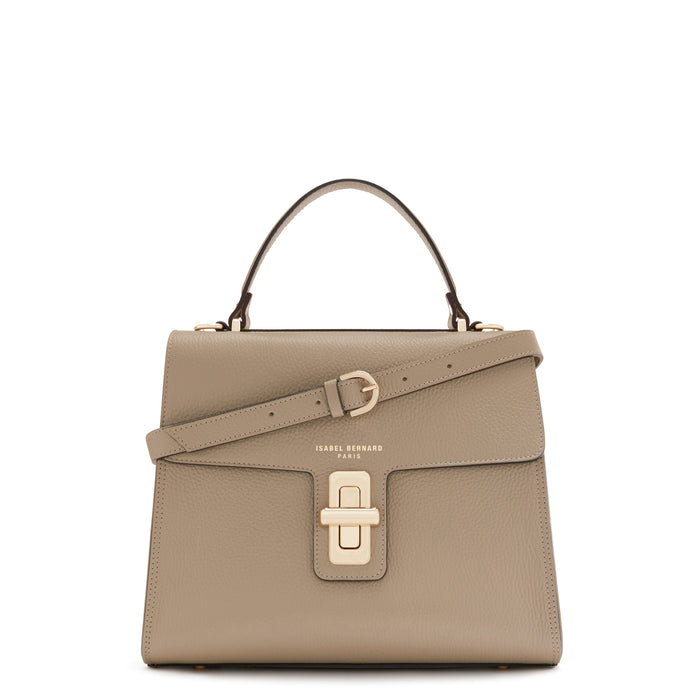 isabel bernard Femme Forte Simone Midi taupe en cuir sac a main en cuir de veau
