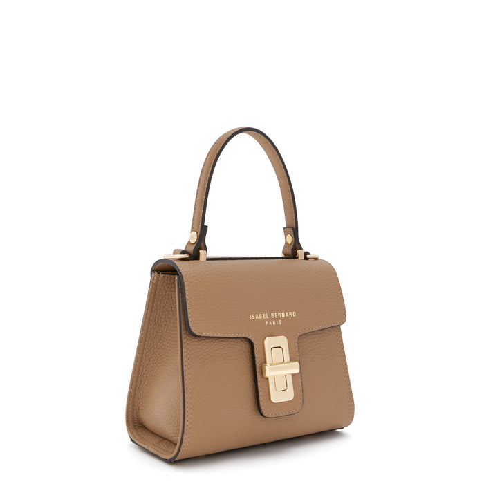 Isabel Bernard Femme Forte Simone Mini Beige En Cuir Sac A Main En Cuir De Veau