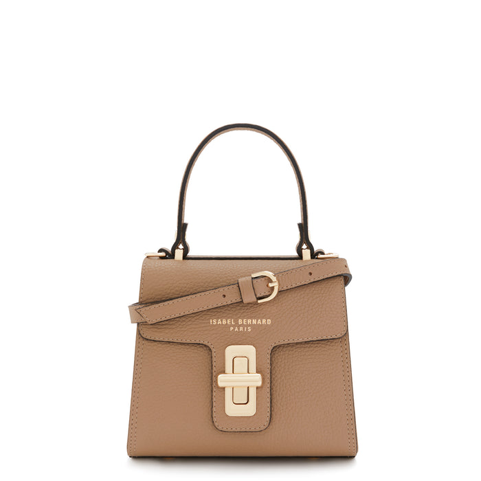 isabel bernard Femme Forte Simone Mini beige en cuir sac a main en cuir de veau