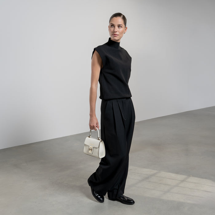 Isabel Bernard Femme Forte Simone Mini Blanc En Cuir Sac A Main En Cuir De Veau