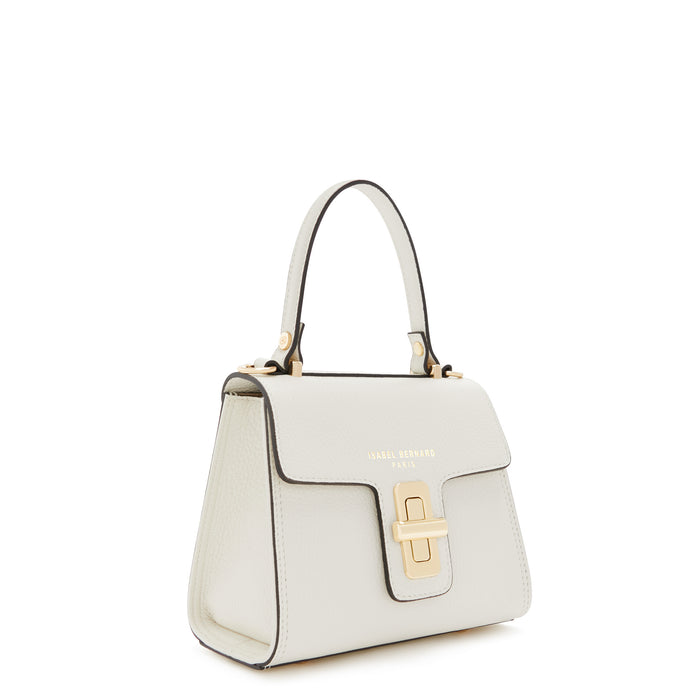 Isabel Bernard Femme Forte Simone Mini Blanc En Cuir Sac A Main En Cuir De Veau