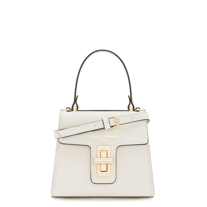isabel bernard Femme Forte Simone Mini blanc en cuir sac a main en cuir de veau