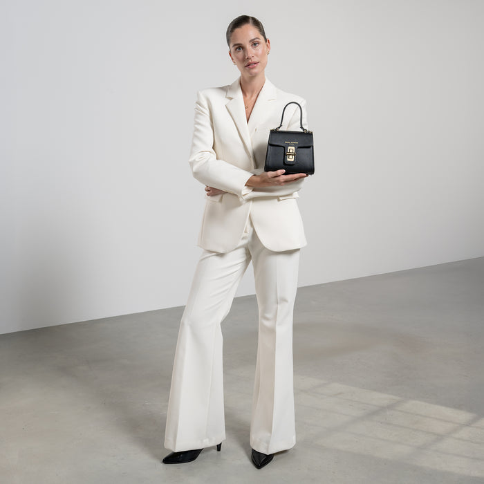 Isabel Bernard Femme Forte Simone Mini Noir En Cuir Sac A Main En Cuir De Veau