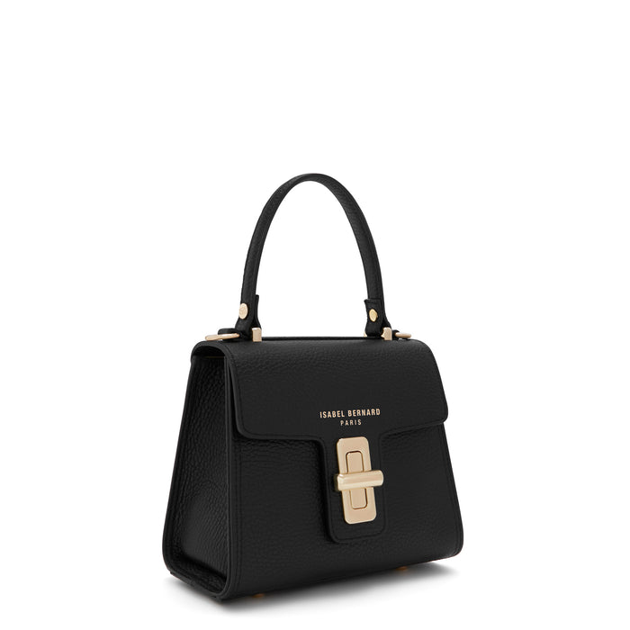 Isabel Bernard Femme Forte Simone Mini Noir En Cuir Sac A Main En Cuir De Veau