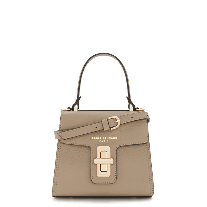 isabel bernard Femme Forte Simone Mini taupe en cuir sac a main en cuir de veau