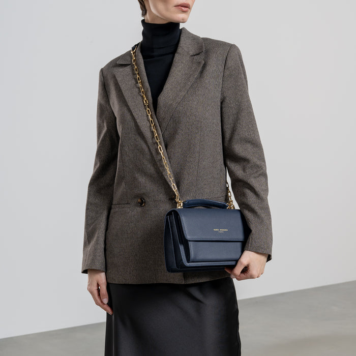 Isabel Bernard Femme Forte Valerie Sac D'épaule En Cuir De Veau Bleu