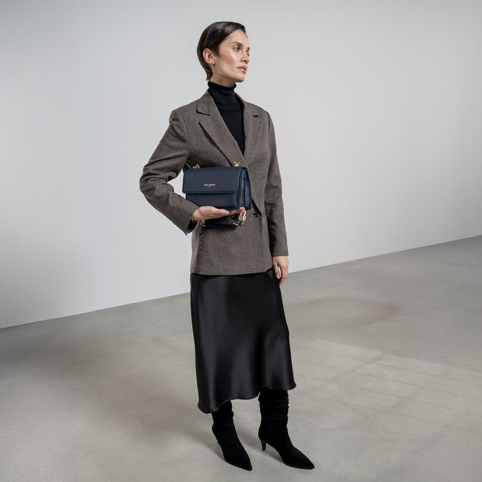 Isabel Bernard Femme Forte Valerie Sac D'épaule En Cuir De Veau Bleu