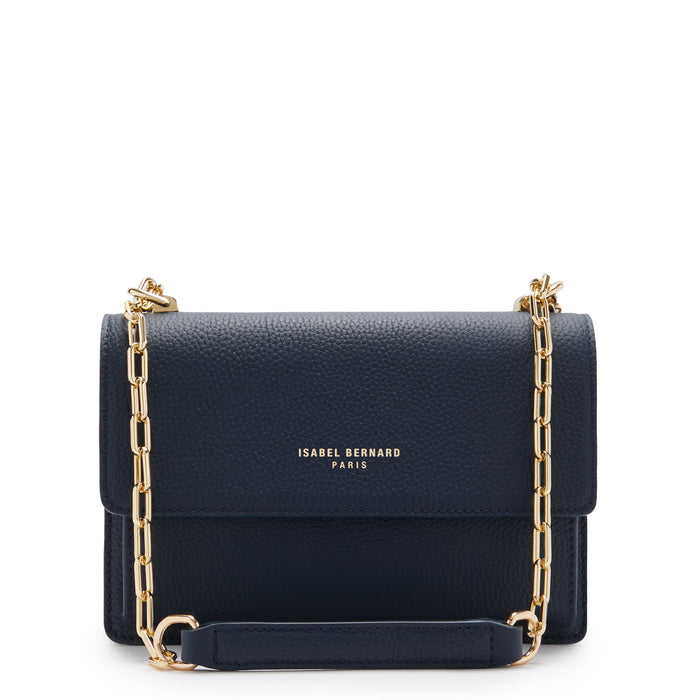 isabel bernard Femme Forte Valerie sac d'épaule en cuir de veau bleu