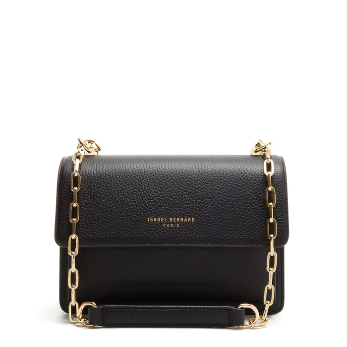 isabel bernard Femme Forte Valerie sac d'épaule en cuir de veau noir