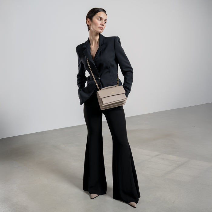 Isabel Bernard Femme Forte Valerie Sac D'épaule En Cuir De Veau Taupe