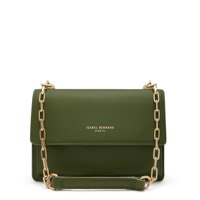 isabel bernard Femme Forte Valerie sac d'épaule en cuir de veau vert