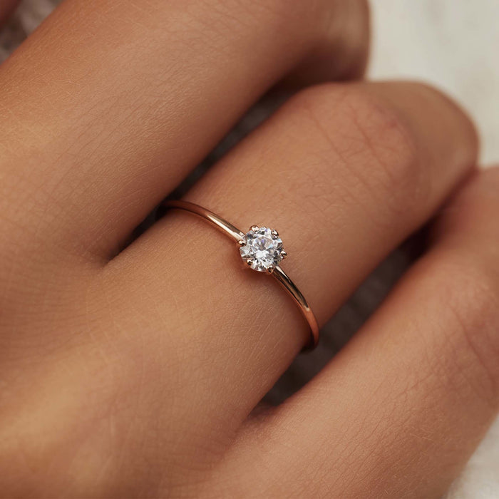 Isabel Bernard La Concorde Abelle Bague En Or Rose 14 Carats Et Oxyde De Zirconium