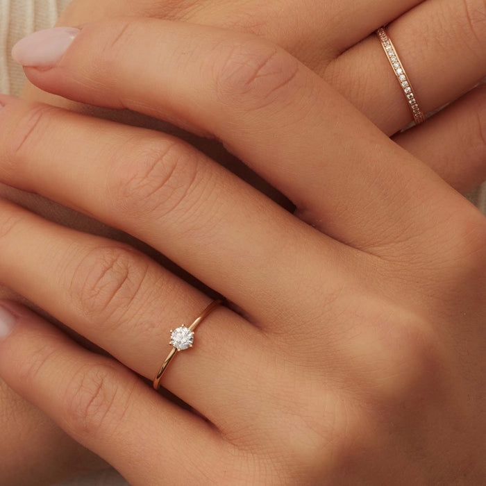 Isabel Bernard La Concorde Abelle Bague En Or Rose 14 Carats Et Oxyde De Zirconium