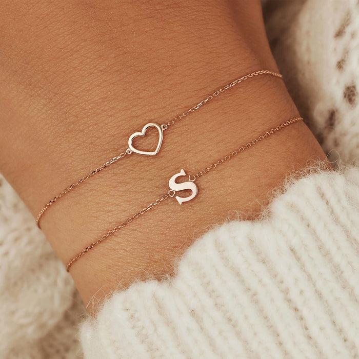 Isabel Bernard La Concorde Amore Bracelet En Or Rose 14 Carats Avec Cœur