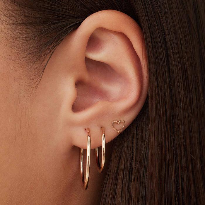 Isabel Bernard La Concorde Amore Clous D'oreilles En Or Rose 14 Carats Avec Cœur