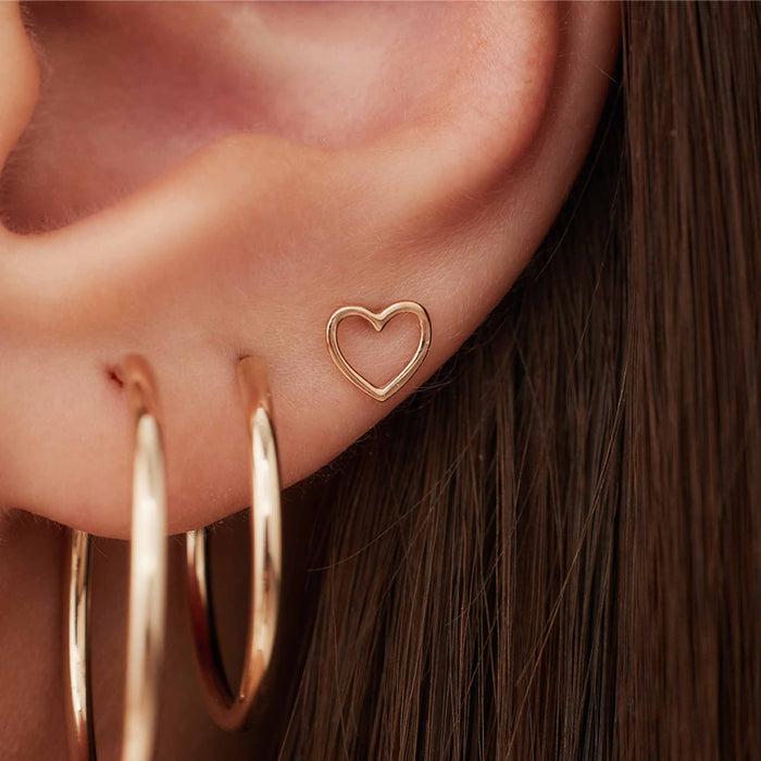 Isabel Bernard La Concorde Amore Clous D'oreilles En Or Rose 14 Carats Avec Cœur