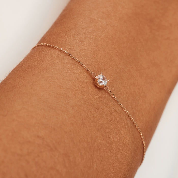 Isabel Bernard La Concorde Apolline Bracelet En Or Rose 14 Carats Et Oxyde De Zirconium