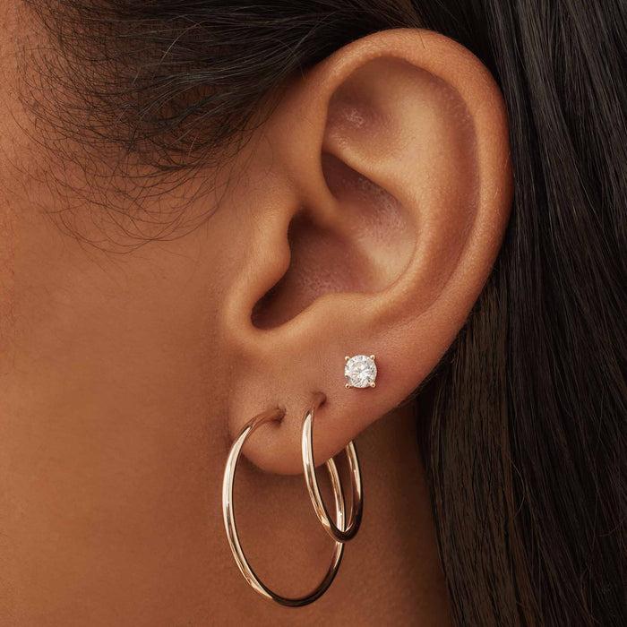 Isabel Bernard La Concorde Cerise Créoles En Or Rose 14 Carats (20 Mm)