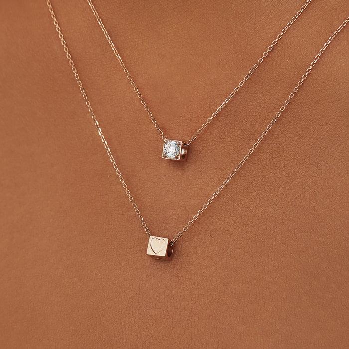 Isabel Bernard La Concorde Felie Breloque Cube En Or Rose 14 Carats Et Oxyde De Zirconium