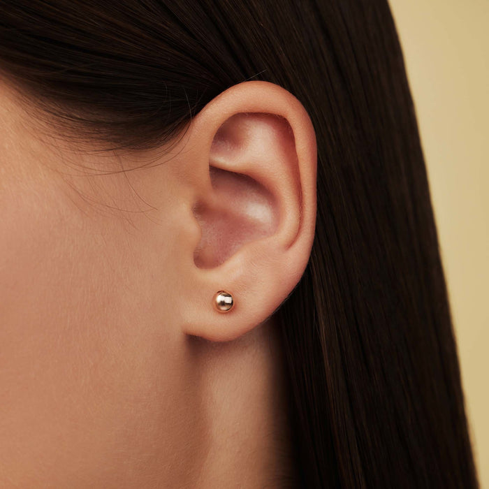 Isabel Bernard La Concorde Finou Clous D'oreilles En Or Rose 14 Carats Avec Sphère