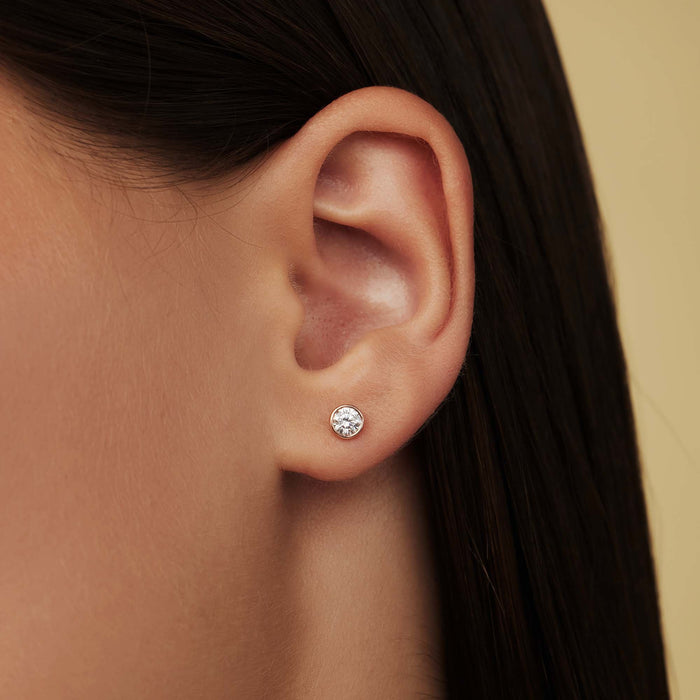 Isabel Bernard La Concorde Juliette Clous D'oreilles En Or Rose 14 Carats Et Oxyde De Zirconium