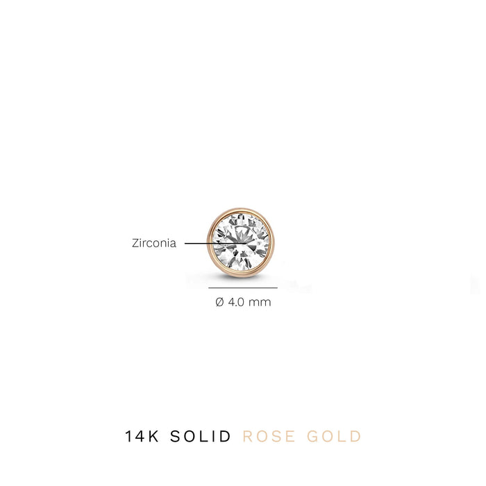 Isabel Bernard La Concorde Juliette Clous D'oreilles En Or Rose 14 Carats Et Oxyde De Zirconium