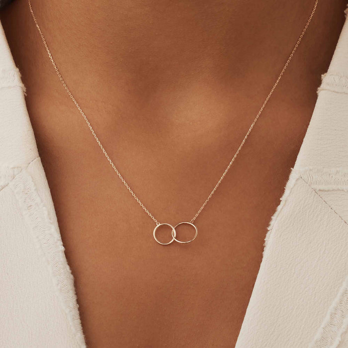 Isabel Bernard La Concorde Loulou Collier En Or Rose 14 Carats Avec Deux Cercles